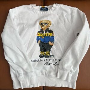 Ralph Lauren White Sweatshirt with Polo Bear